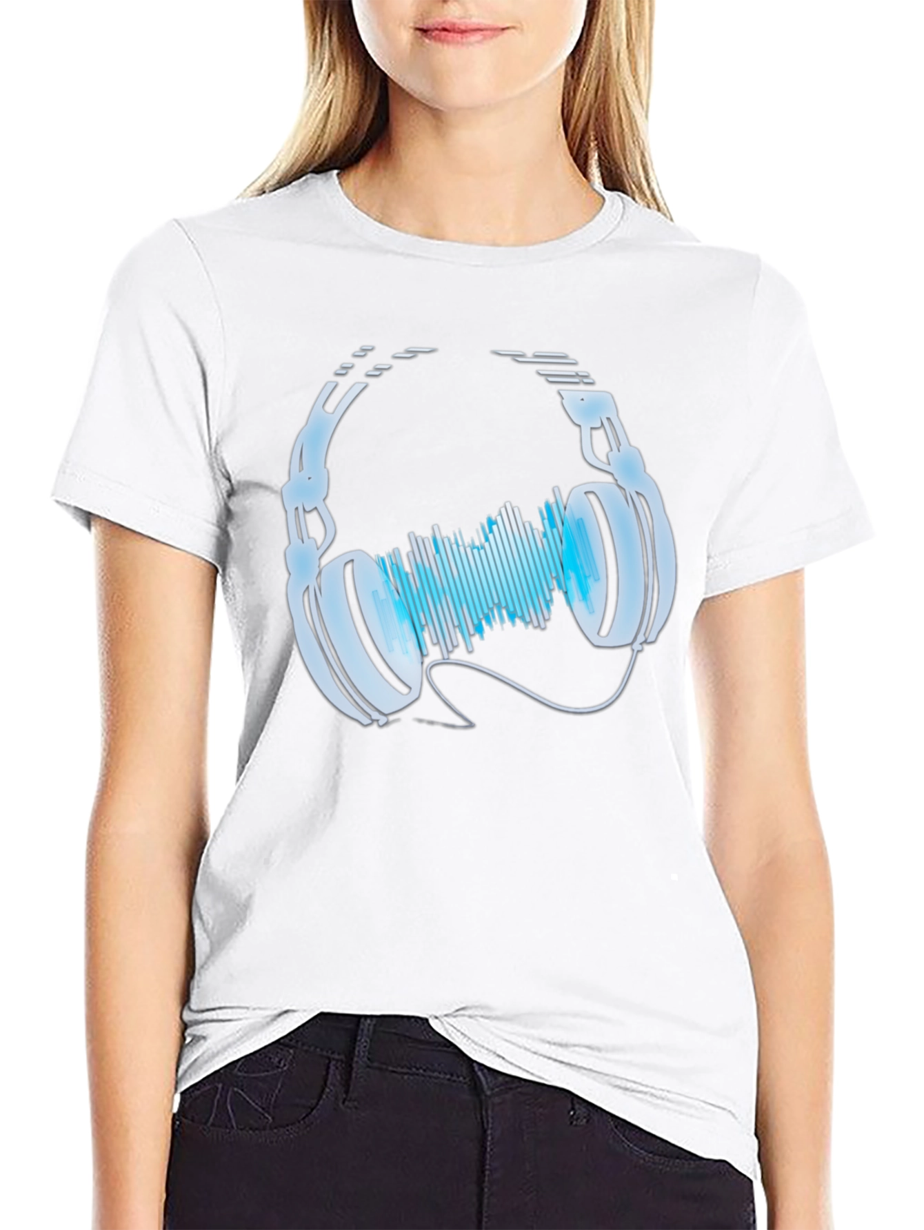 Headphones & Sound Wave Graphic Tee
