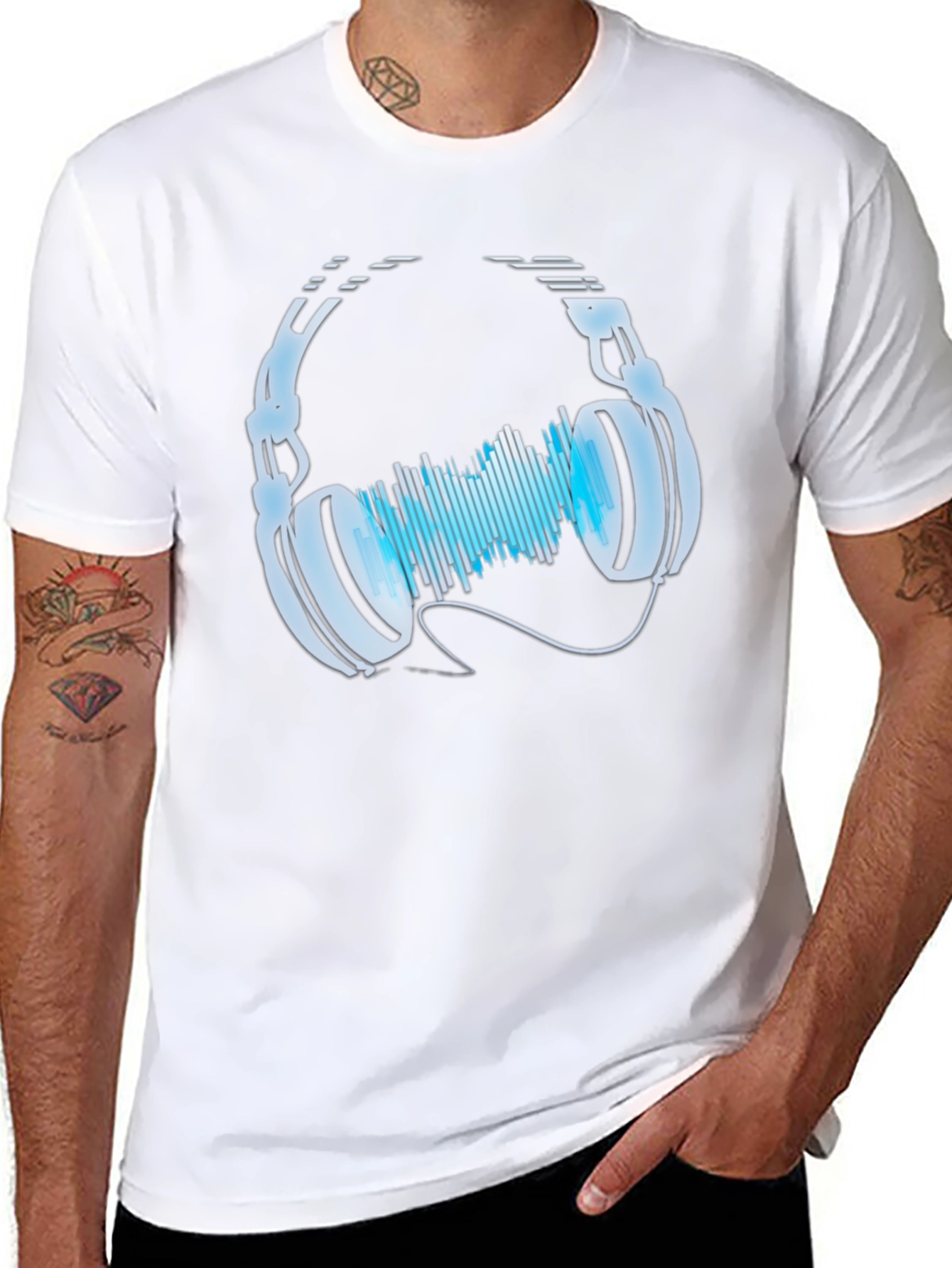 Headphones & Sound Wave Graphic Tee