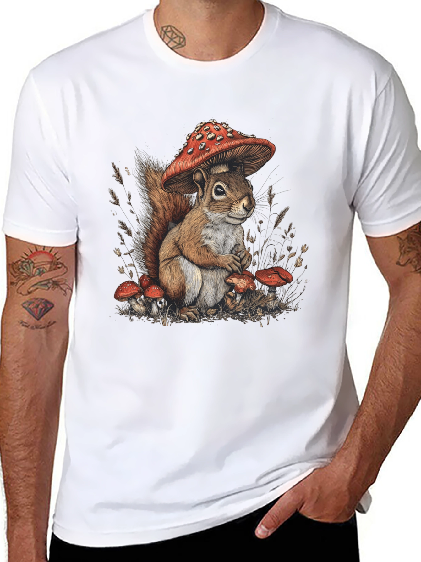 Squirrel Mushroom Graphic Tee