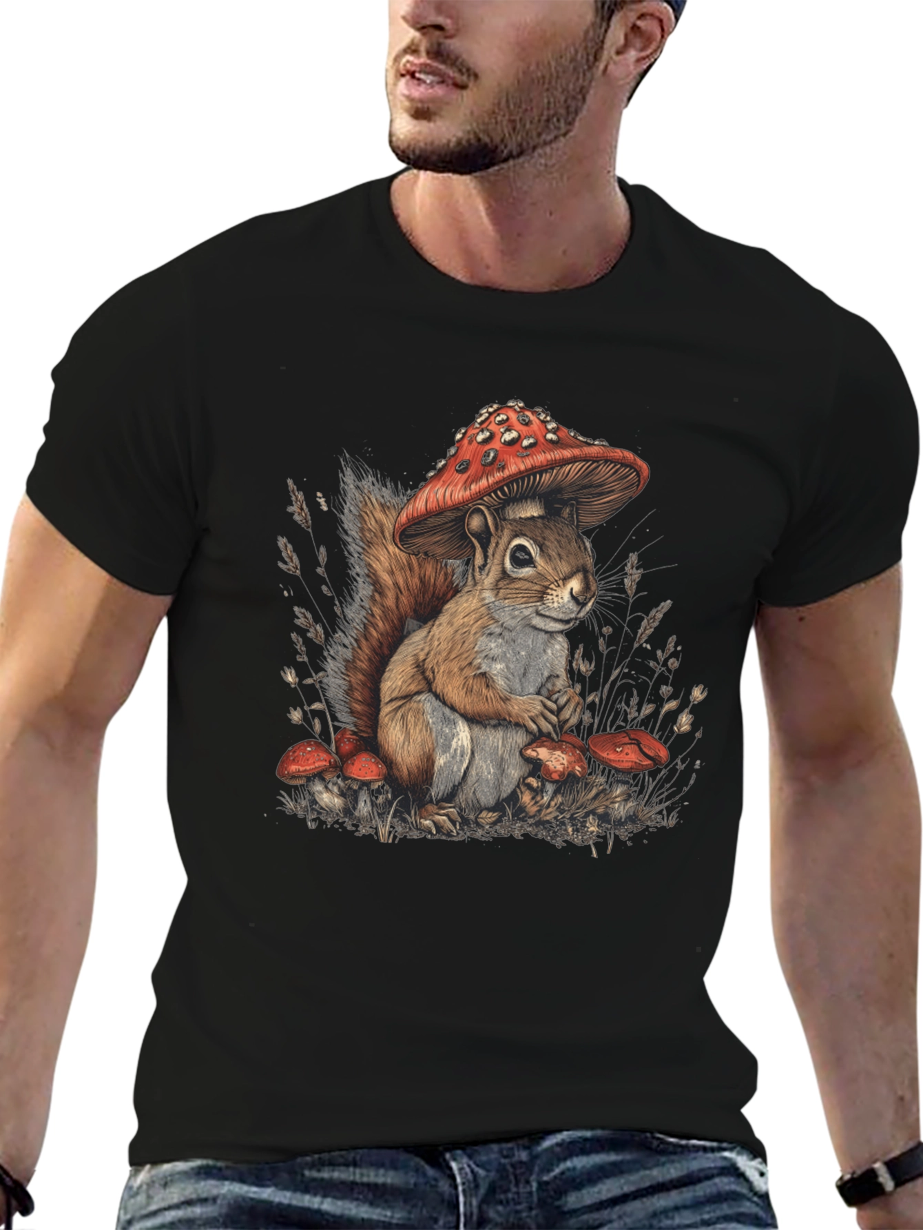 Squirrel Mushroom Graphic Tee
