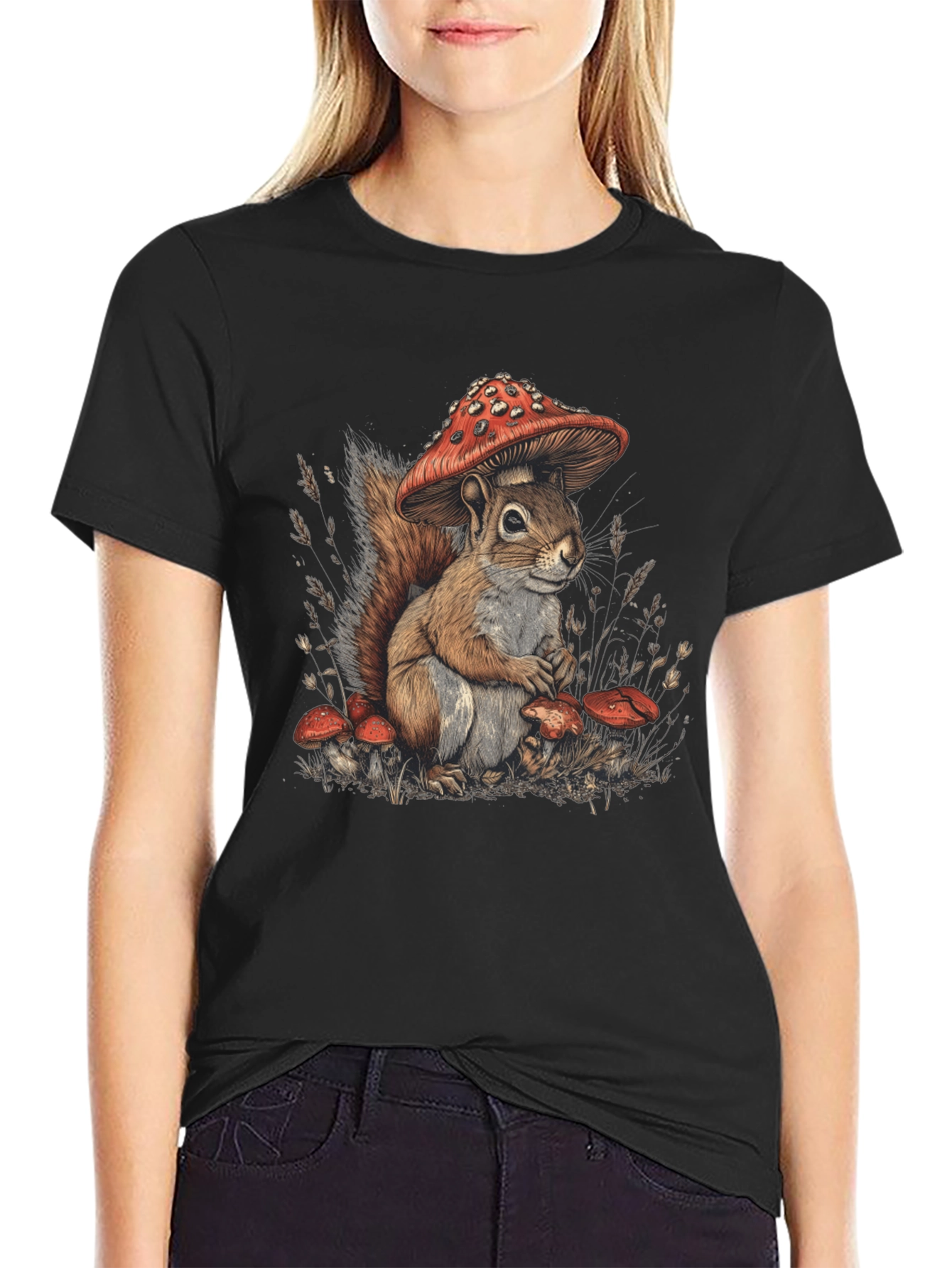 Squirrel Mushroom Graphic Tee