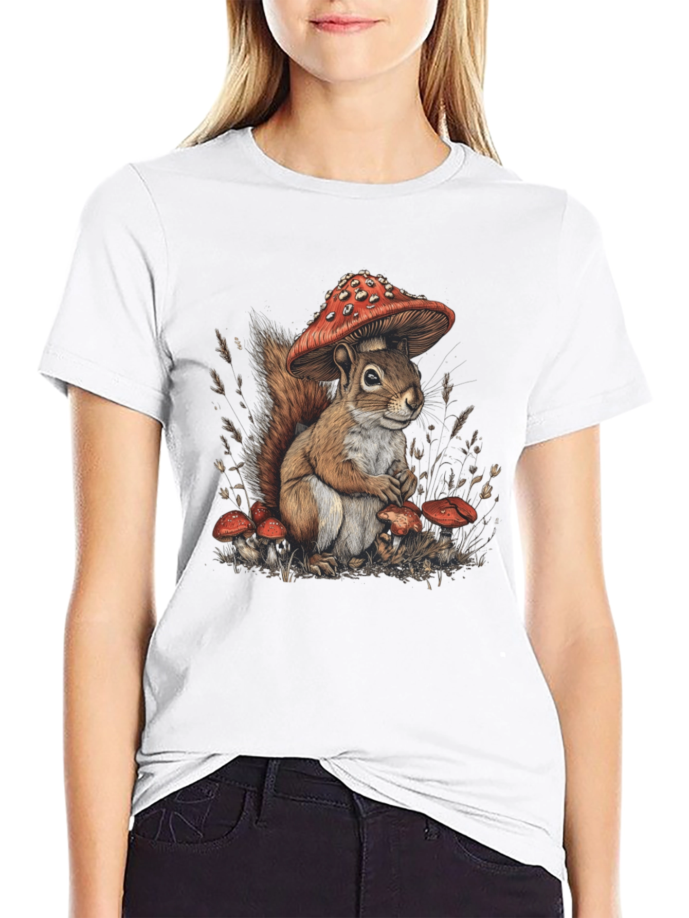 Squirrel Mushroom Graphic Tee