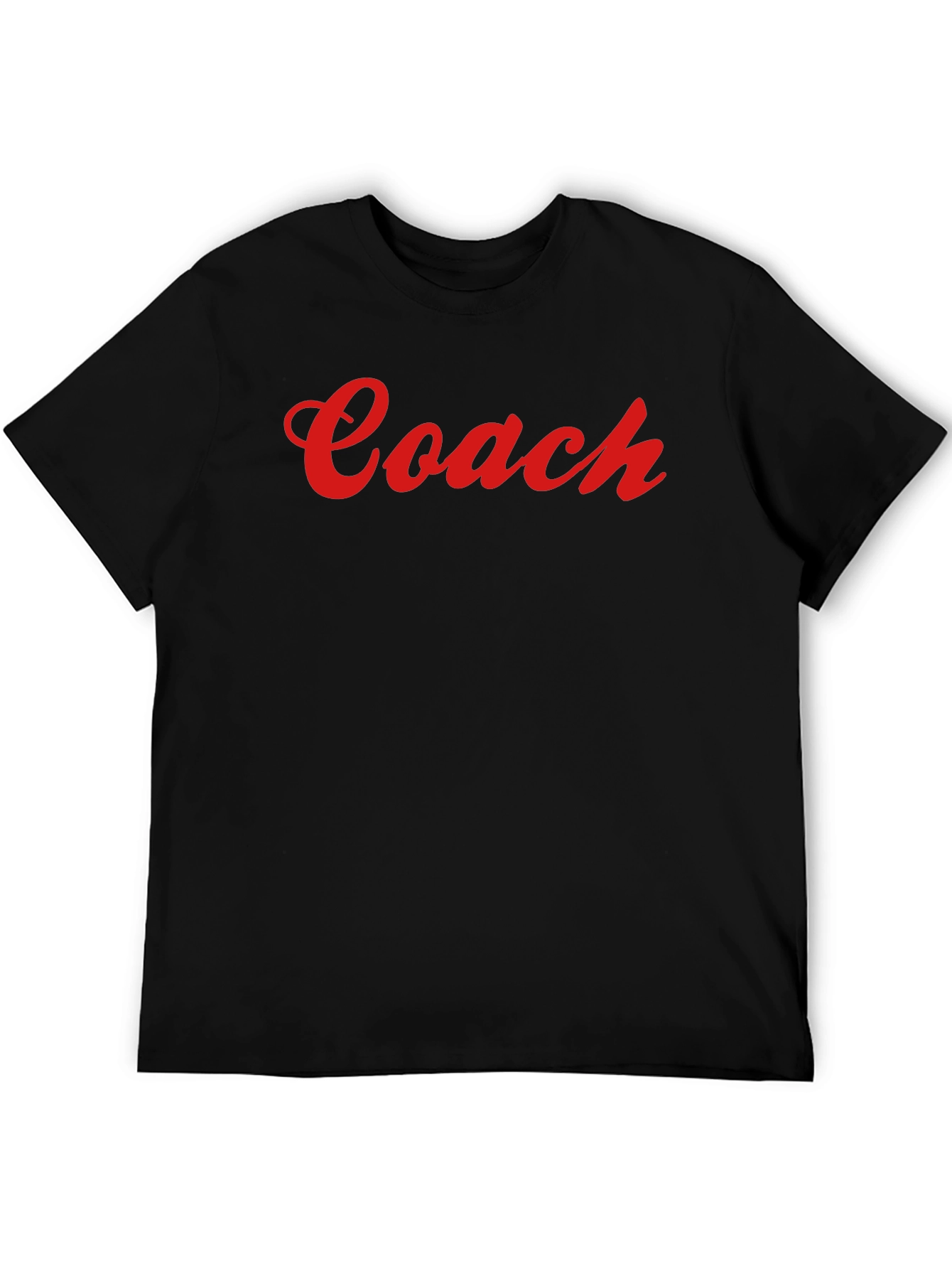 Coach Script Tee - Bold Red on Black Cotton