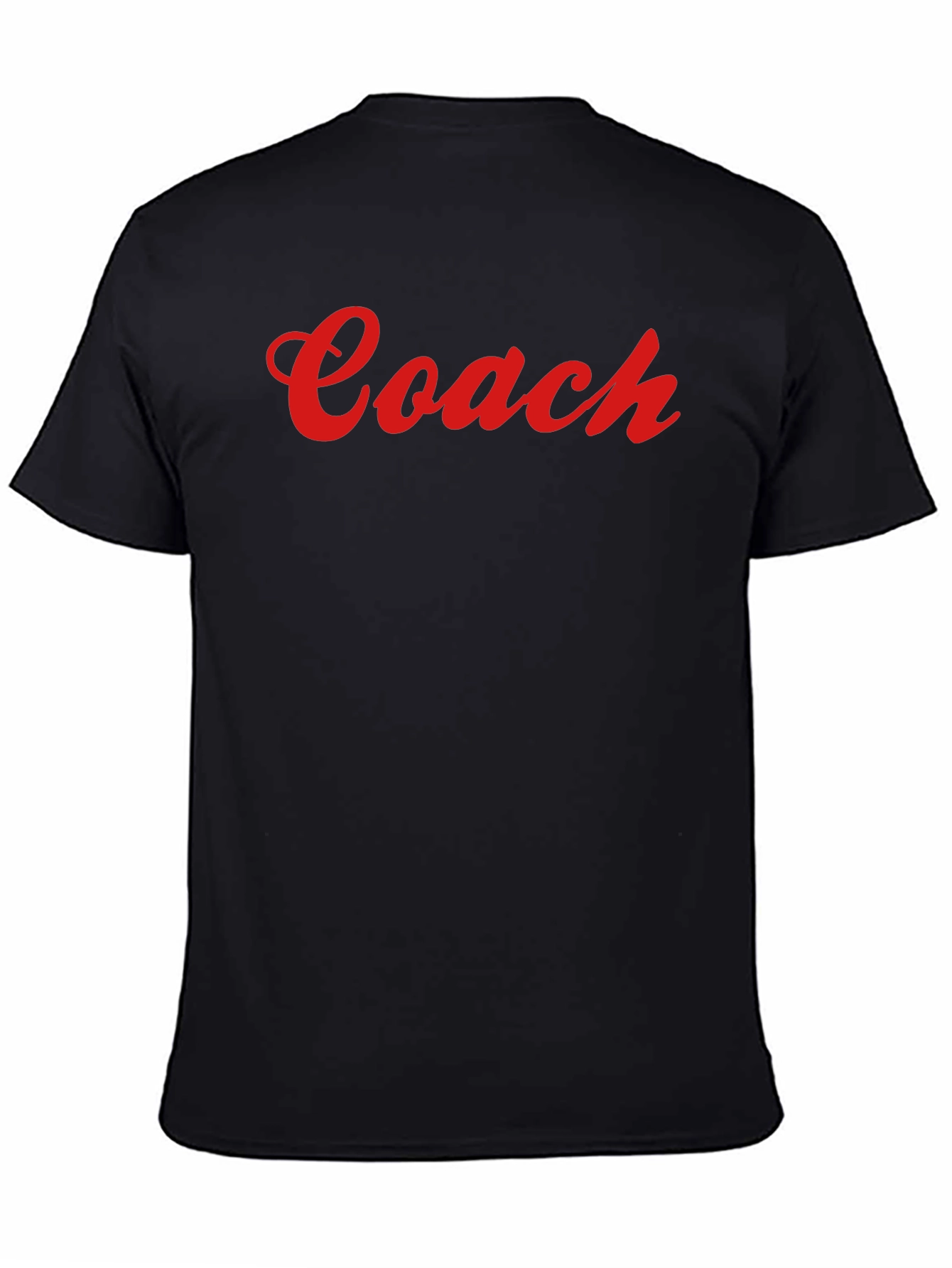 Coach Script Tee - Bold Red on Black Cotton