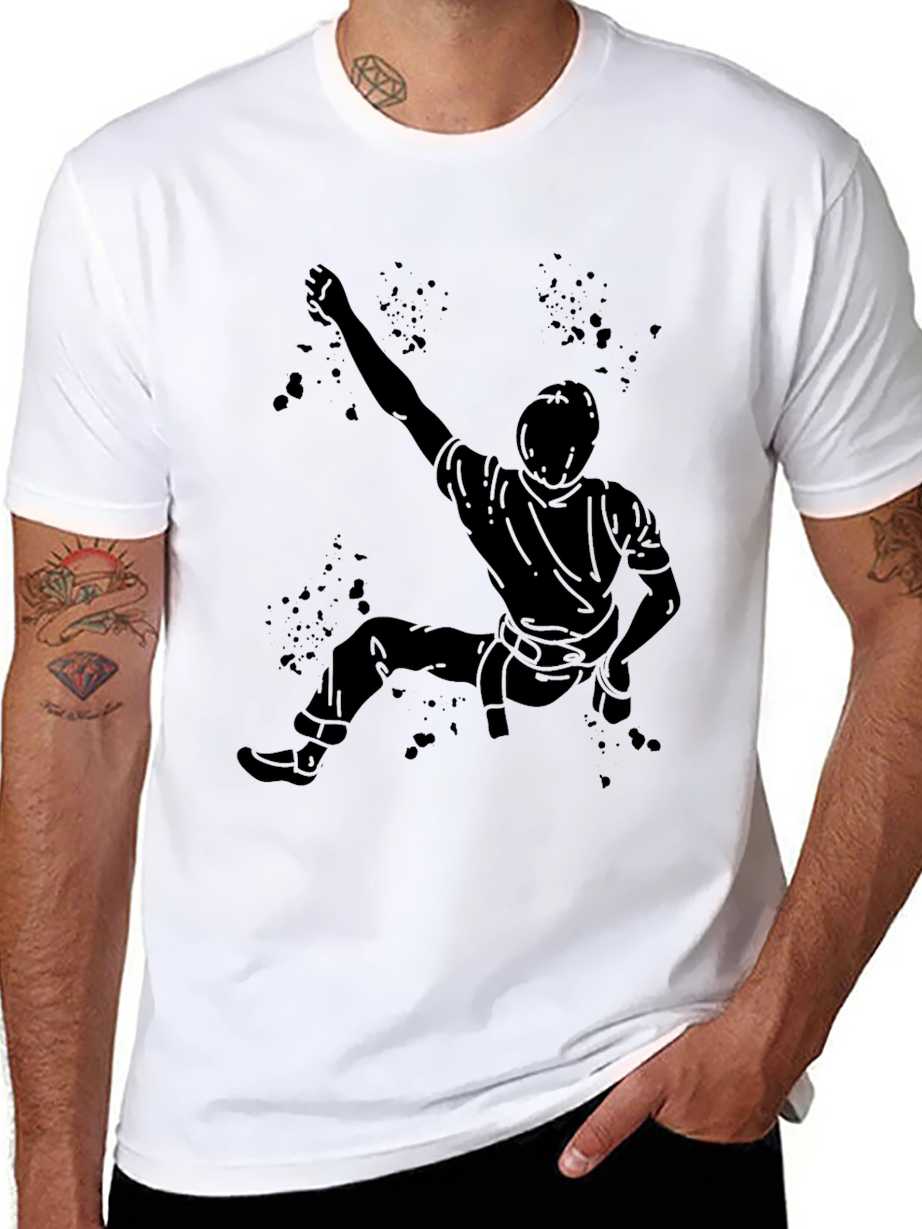 Climbing Silhouette T-Shirt - Black Graphic Tee