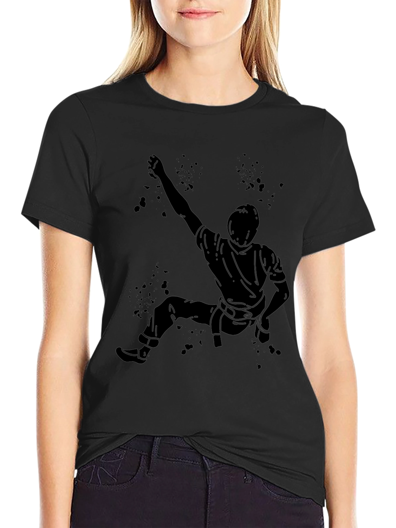 Climbing Silhouette T-Shirt - Black Graphic Tee