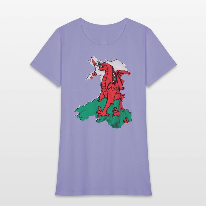 Wales Flag in Wales Map