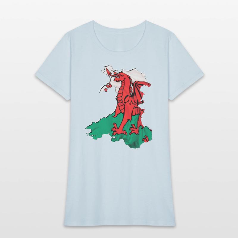 Wales Flag in Wales Map
