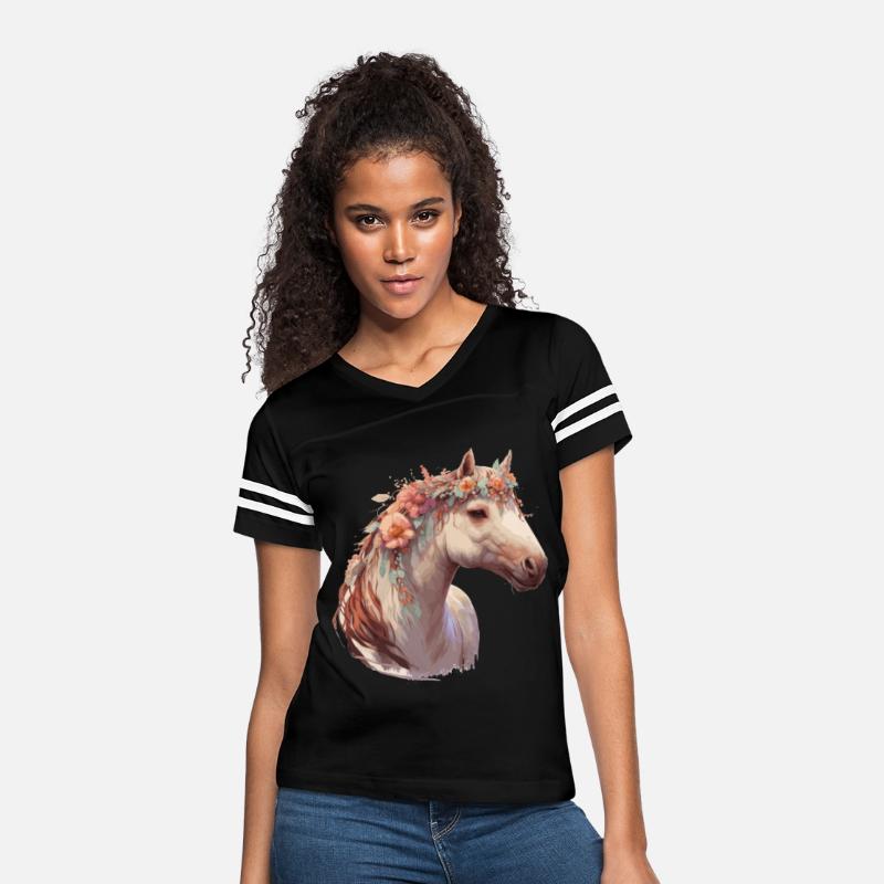 Watercolor Flower Horse Chinese Zodiac Animal Sign