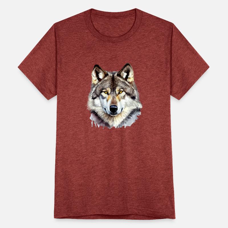 Watercolor Grey Wolf Portrait