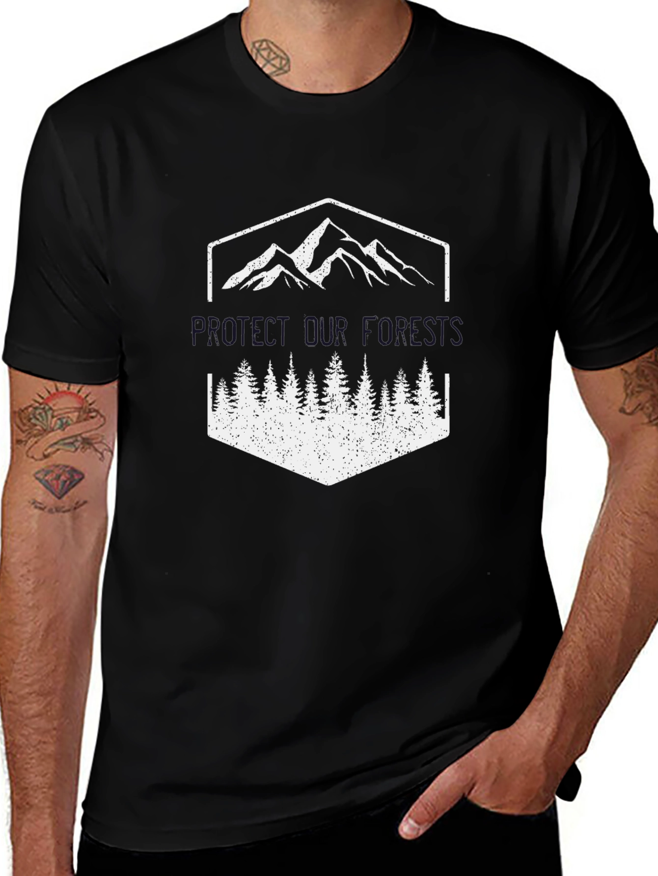 Mountain and Forest Graphic T-Shirt