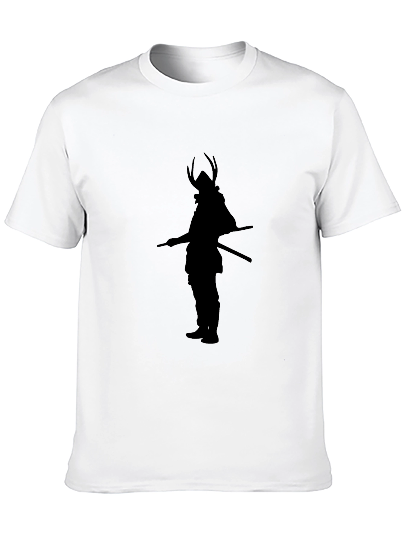 Samurai Silhouette Graphic Tee - Black