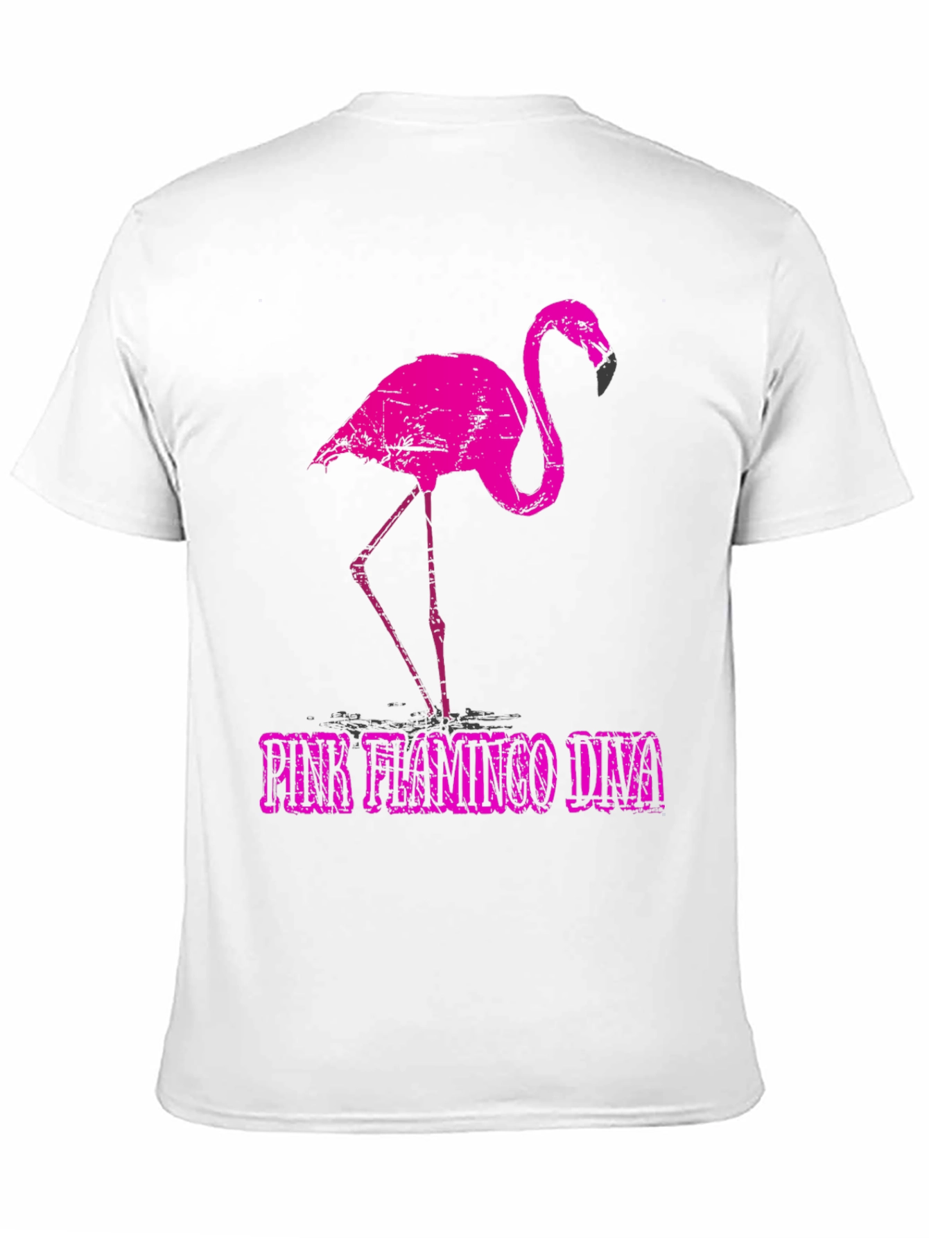 Pink Flamingo Diva Graphic Tee - Black Cotton