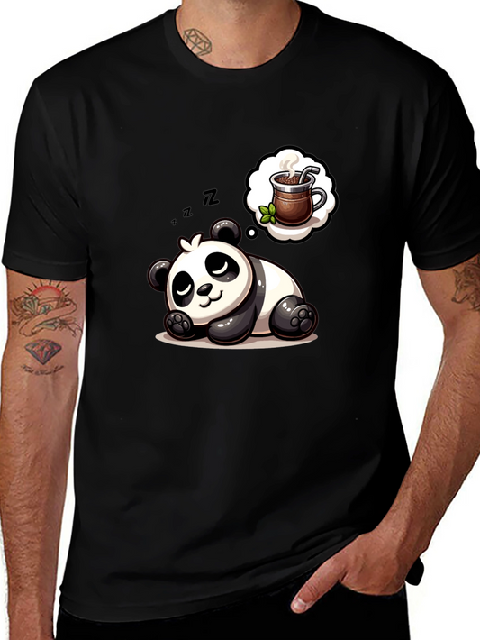 Dreamy Panda Coffee T-Shirt - Relaxed & Cute