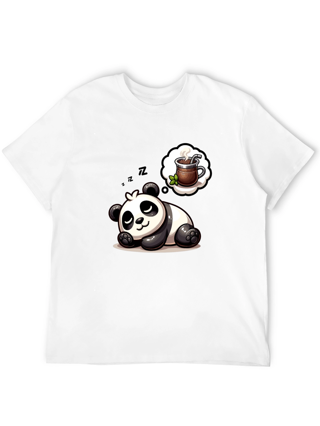 Dreamy Panda Coffee T-Shirt - Relaxed & Cute