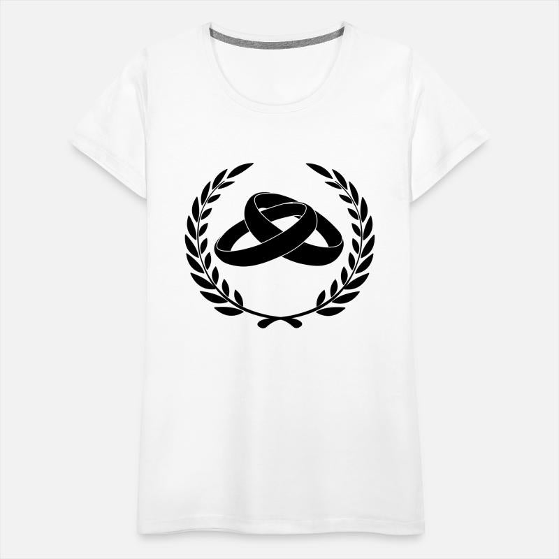 Wedding rings in laurel wreath