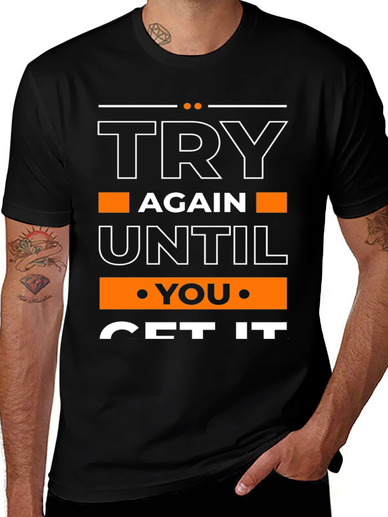 Motivational Try Again Graphic T-Shirt