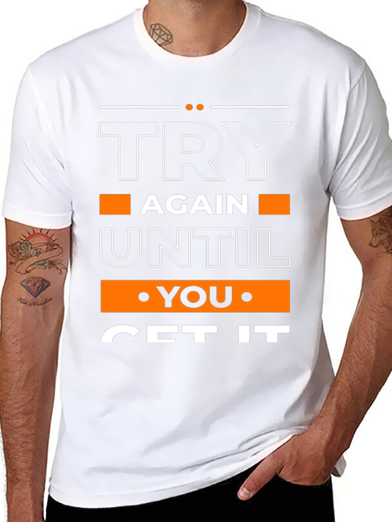 Motivational Try Again Graphic T-Shirt