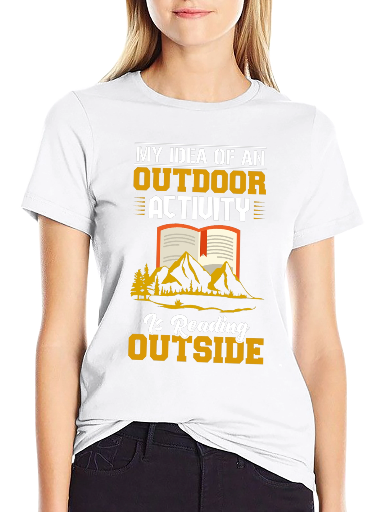Reading Outside Graphic T-Shirt