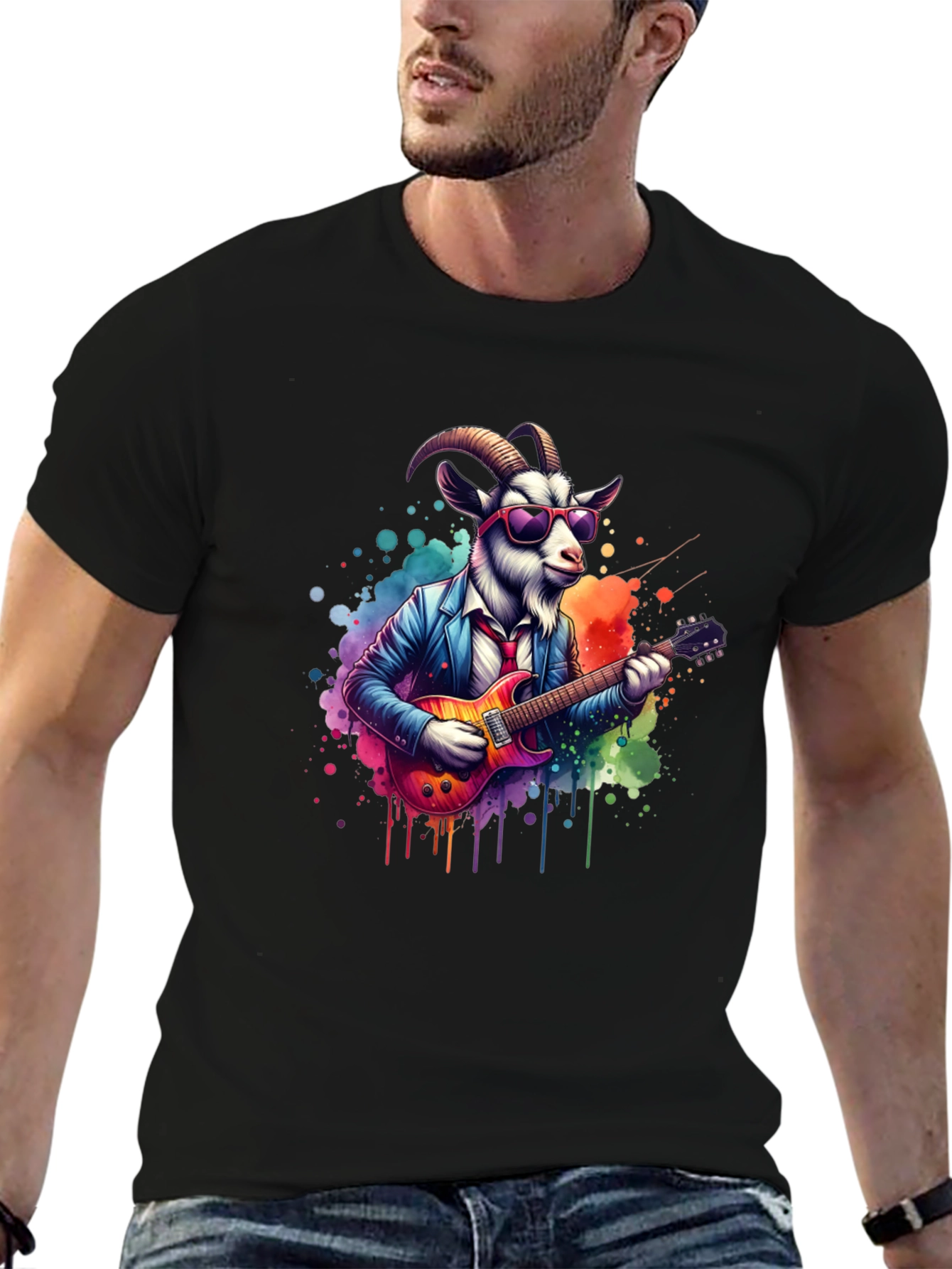 Goat Musician Graphic Tee