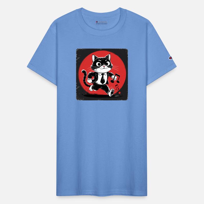 Whimsical Black White Cat Conductor Vintage S