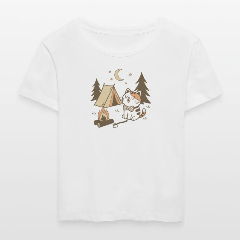 Whimsical Cat Camping Scene Design