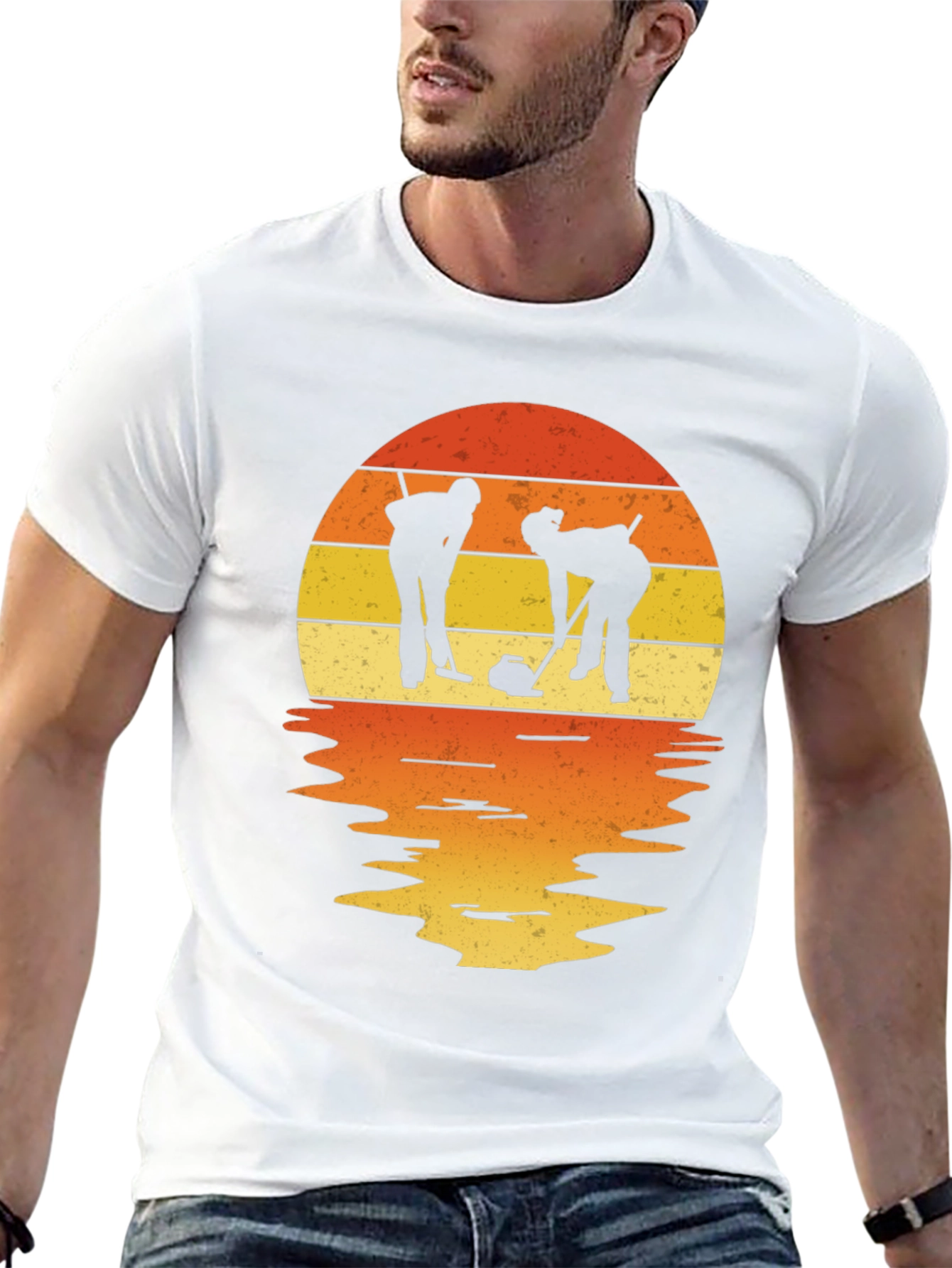Retro Sunset Curling T-Shirt