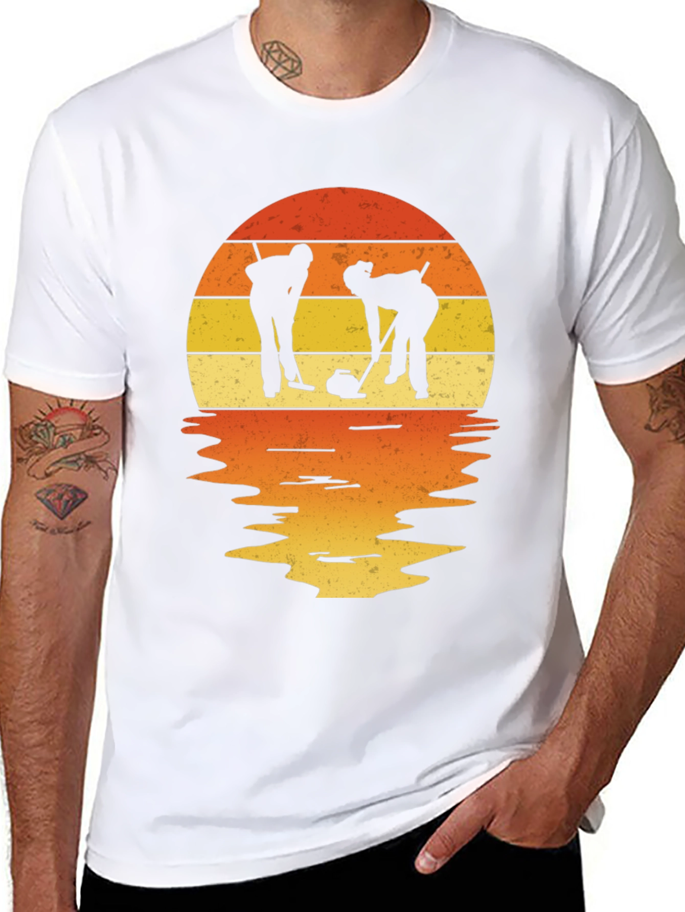 Retro Sunset Curling T-Shirt