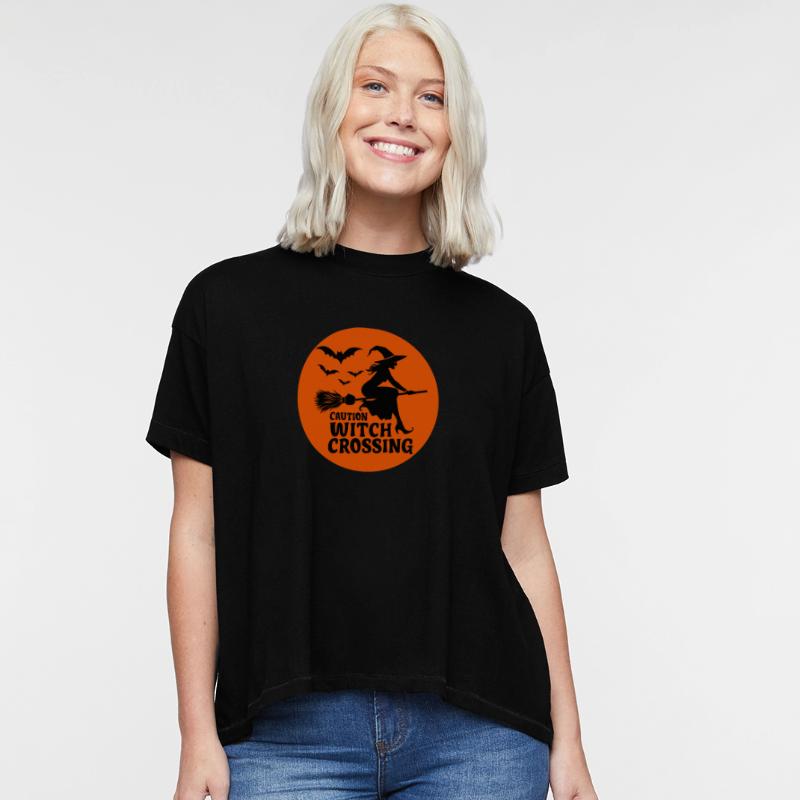 Witch - Witch Broom Saying Caution Witch Crossing