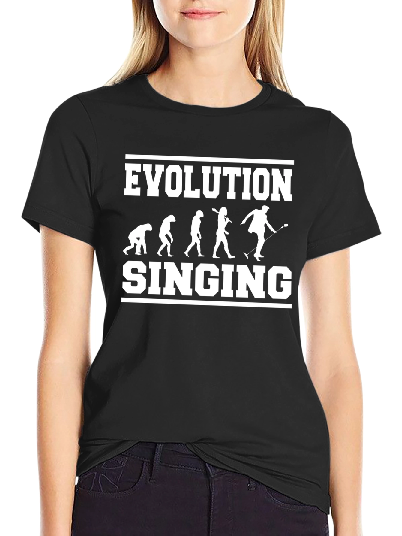 Evolution of Singing Black T-Shirt