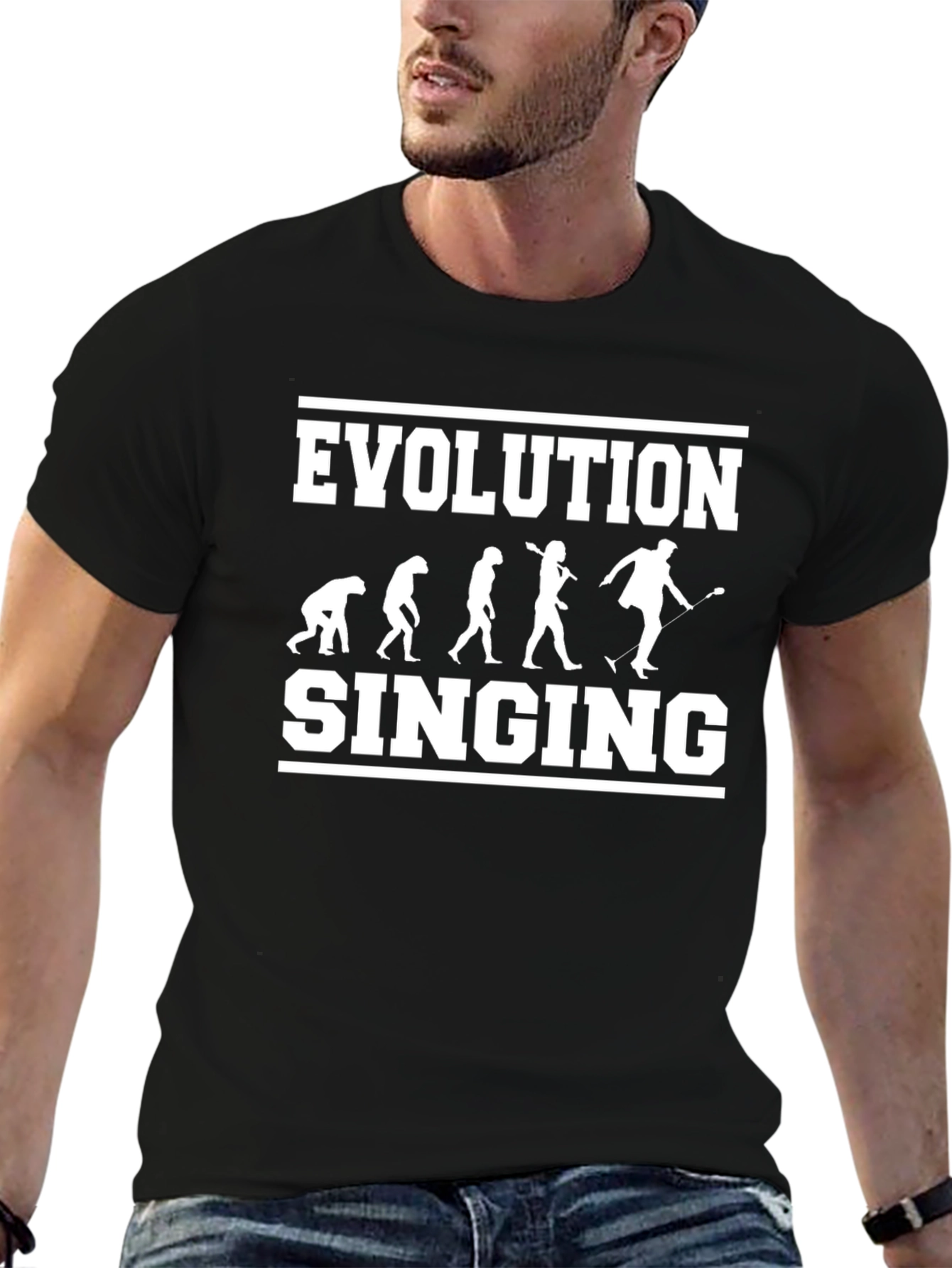 Evolution of Singing Black T-Shirt