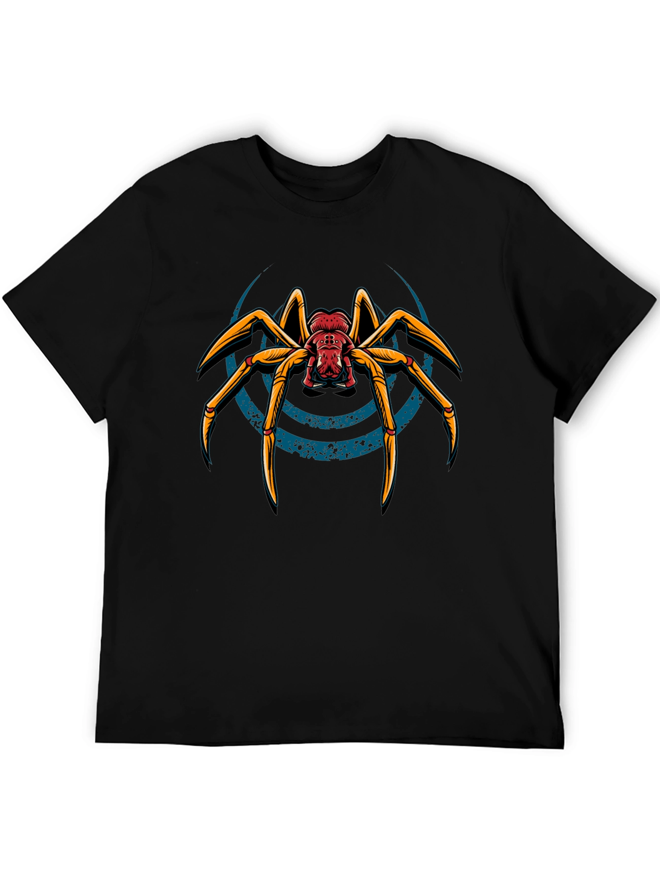 Black T-Shirt with Spider Graphic