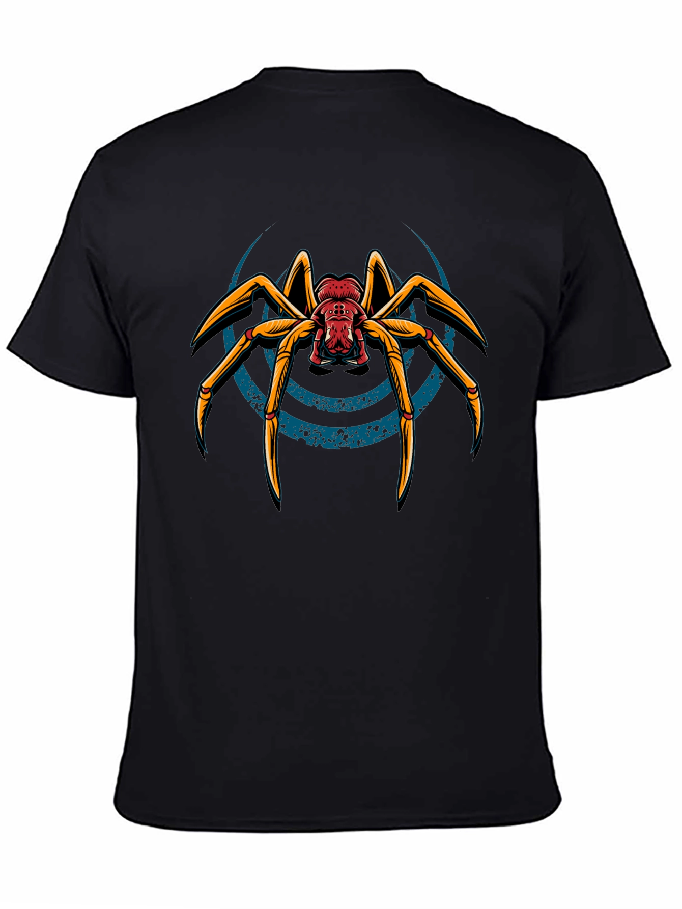 Black T-Shirt with Spider Graphic
