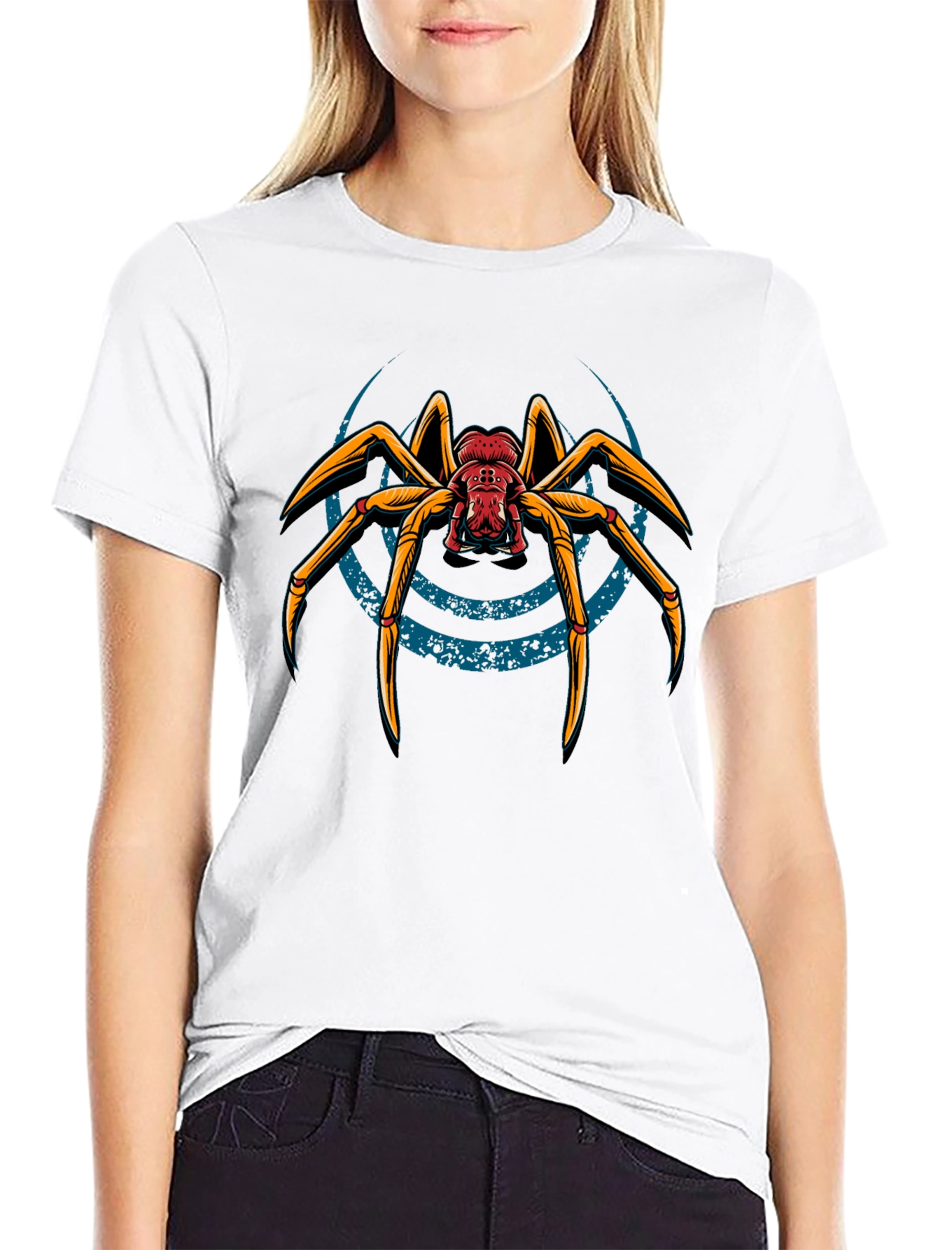 Black T-Shirt with Spider Graphic