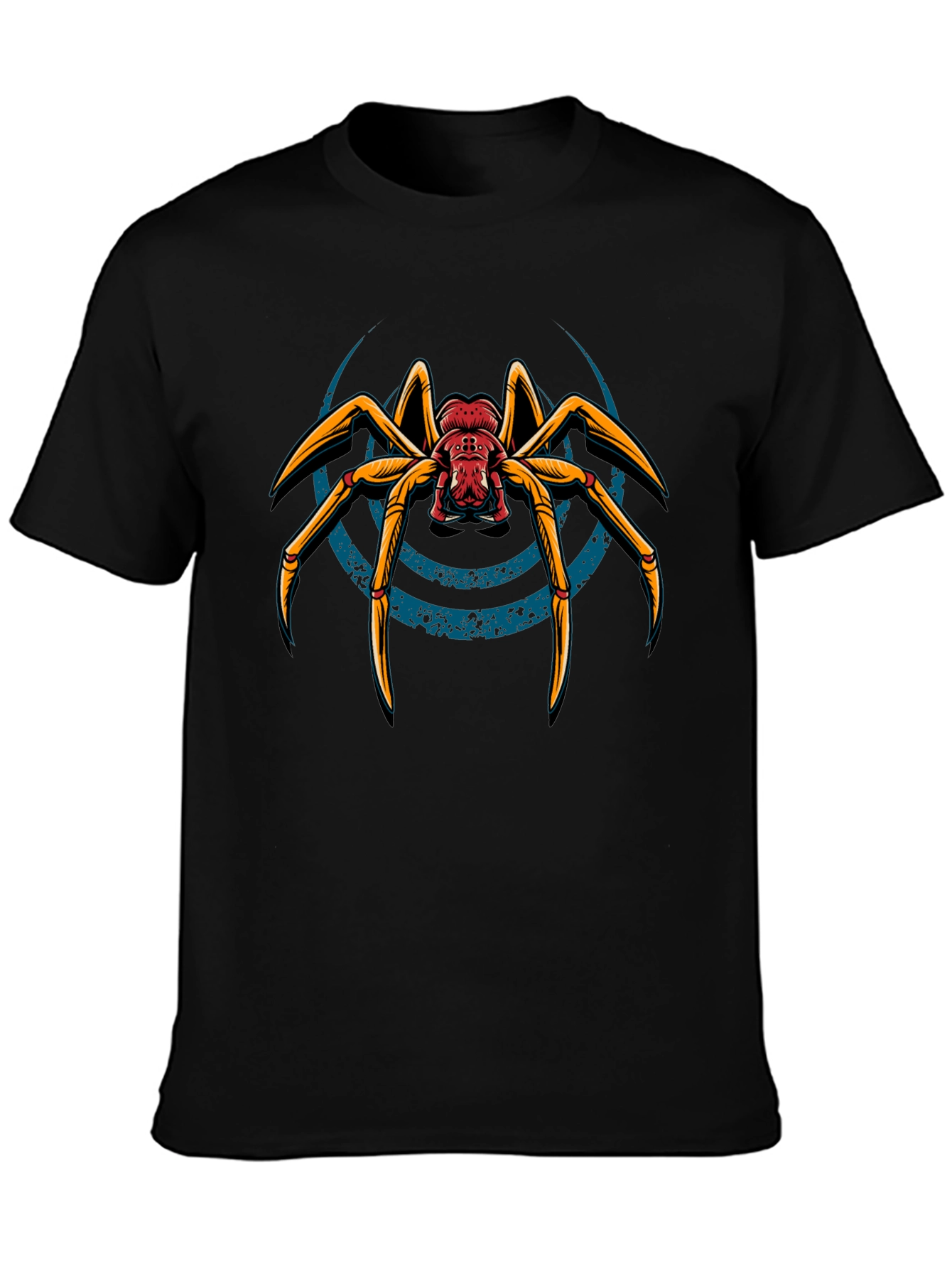 Black T-Shirt with Spider Graphic