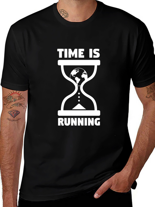 Time is Running T-Shirt Earth Hourglass