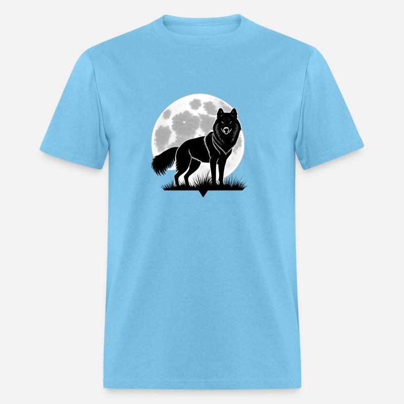 Wolf howling at the moon graphic t-shirt