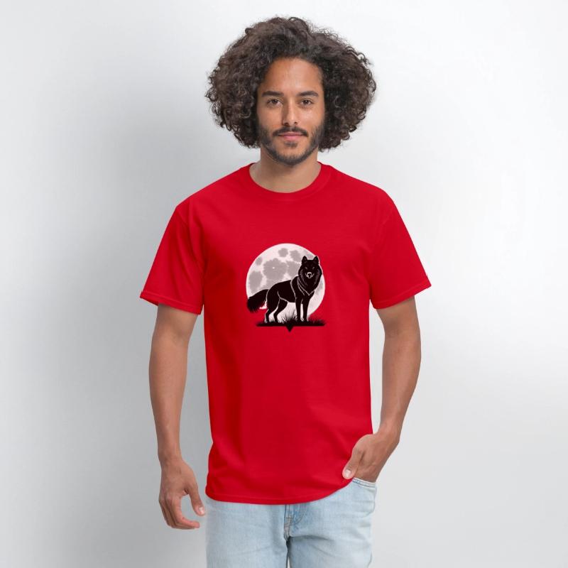 Wolf howling at the moon graphic t-shirt