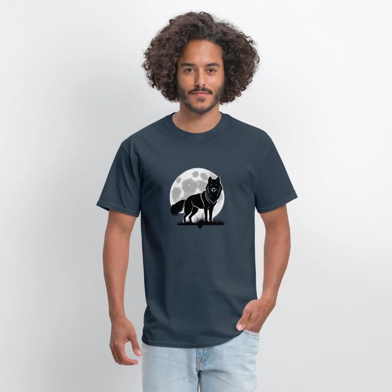 Wolf howling at the moon graphic t-shirt