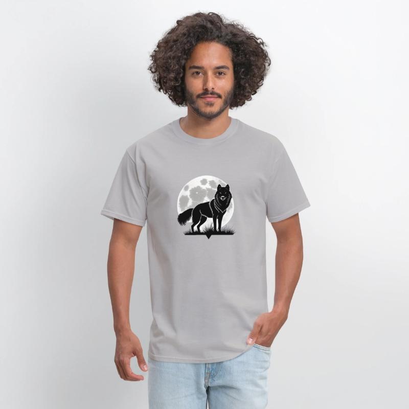 Wolf howling at the moon graphic t-shirt