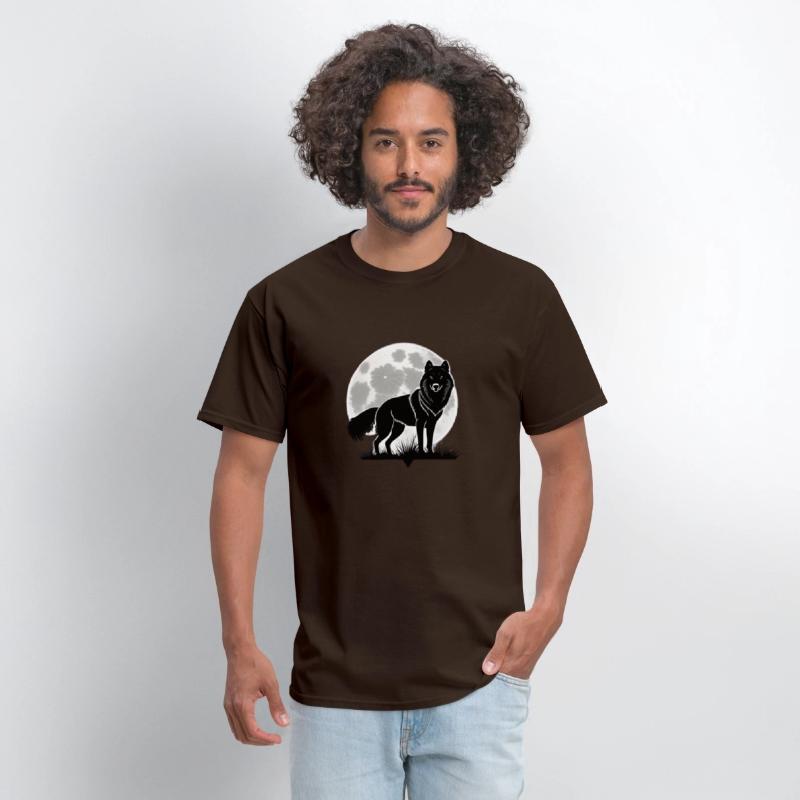 Wolf howling at the moon graphic t-shirt