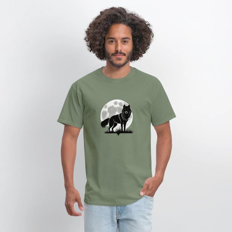 Wolf howling at the moon graphic t-shirt