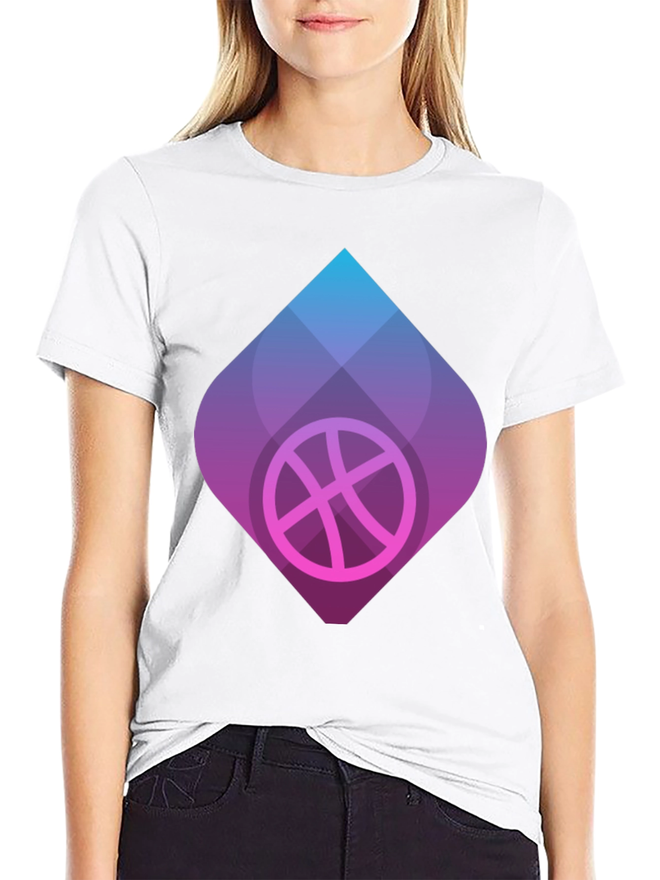 Mens Black Graphic Tee - Basketball Design