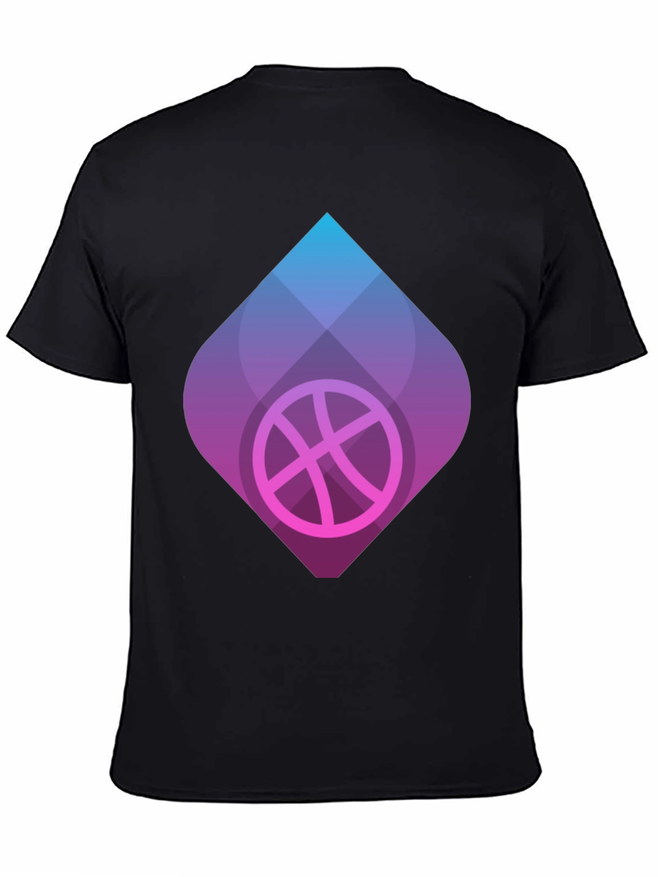 Mens Black Graphic Tee - Basketball Design