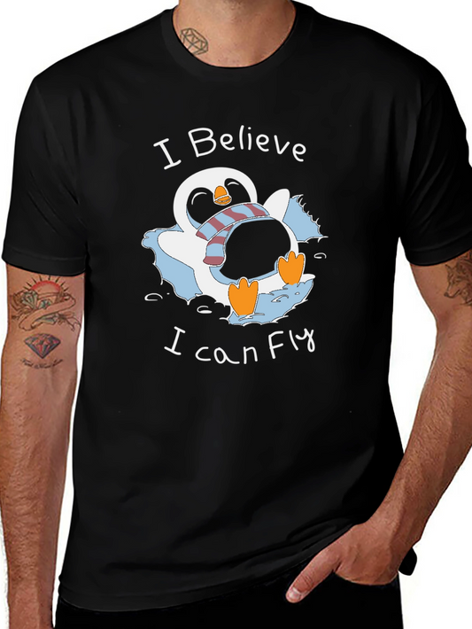 I Believe I Can Fly Penguin Graphic T-Shirt