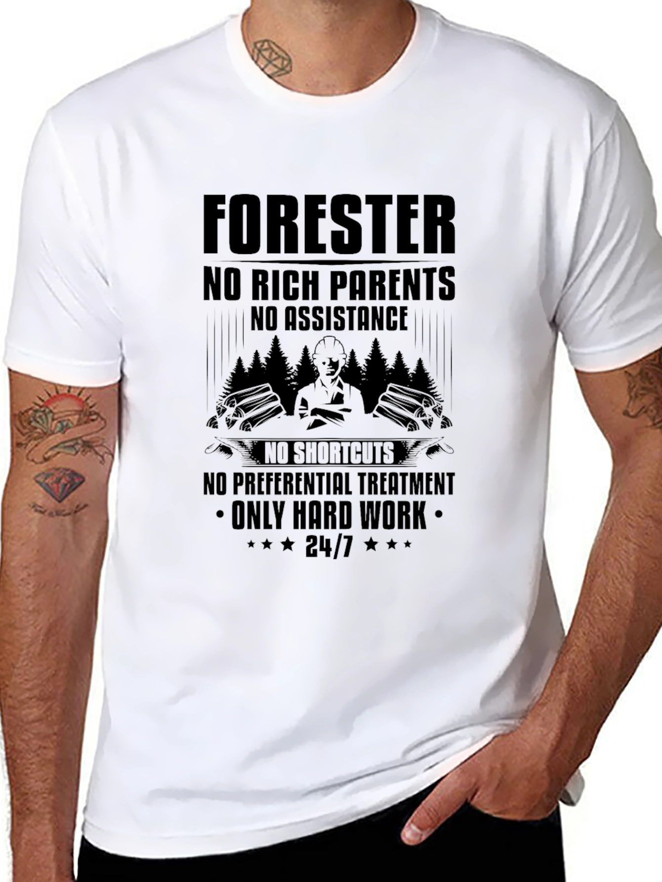 Forester Hard Work Graphic Tee - Black