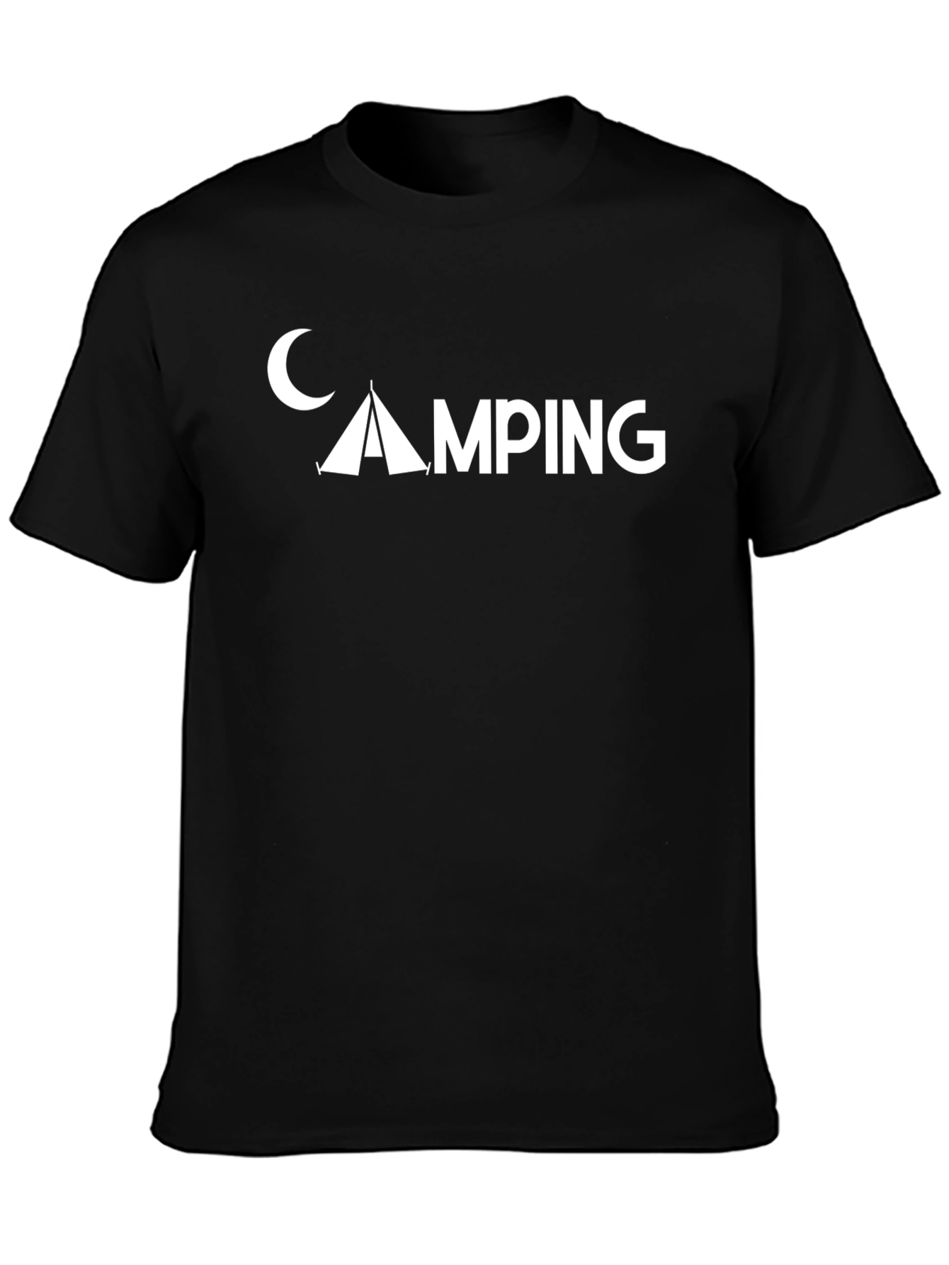 Camping Graphic T-Shirt - Moon & Tent Design