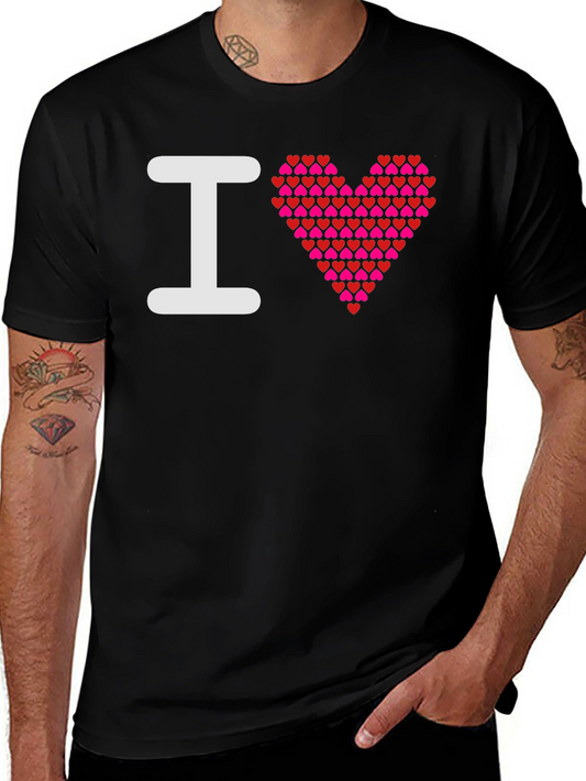I Heart Love T-Shirt Black Valentines Day Gift for Him