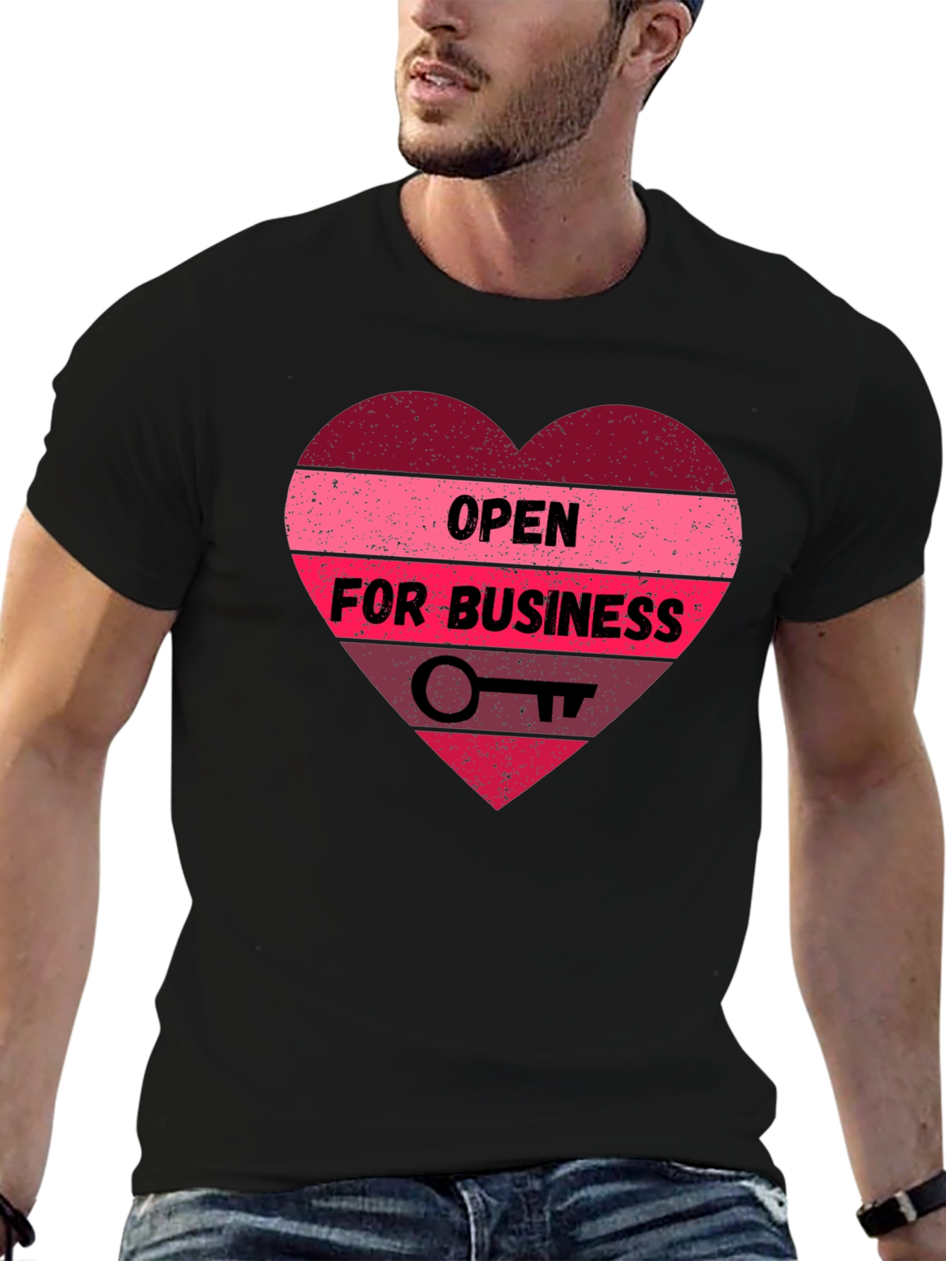 Open for Business Heart Graphic Tee