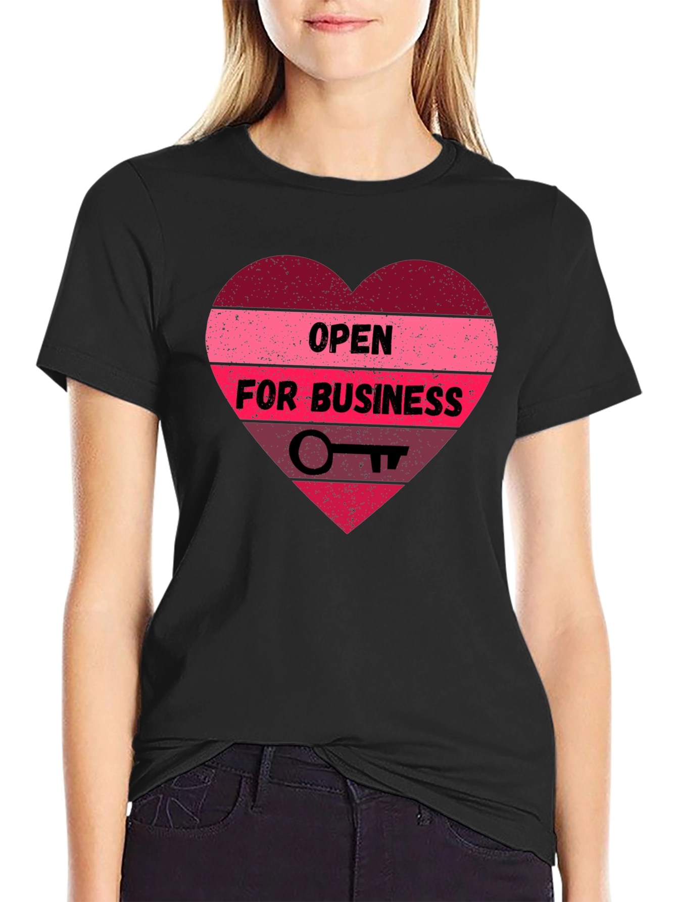 Open for Business Heart Graphic Tee